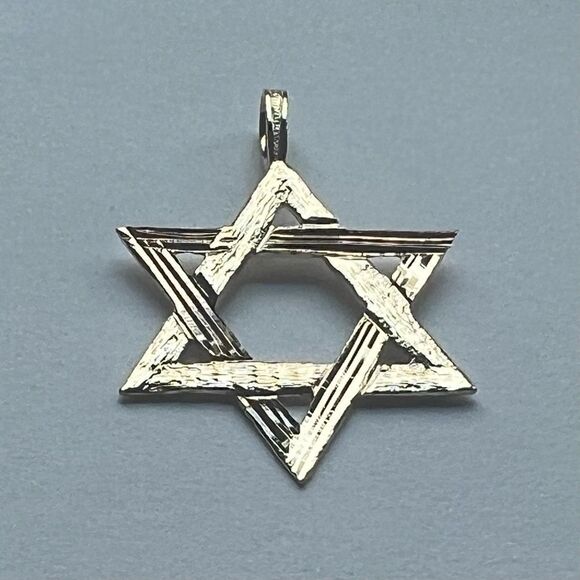 14k Solid Yellow Gold Star of David Pendant | 14K Star of David charm | - Picture 7 of 8